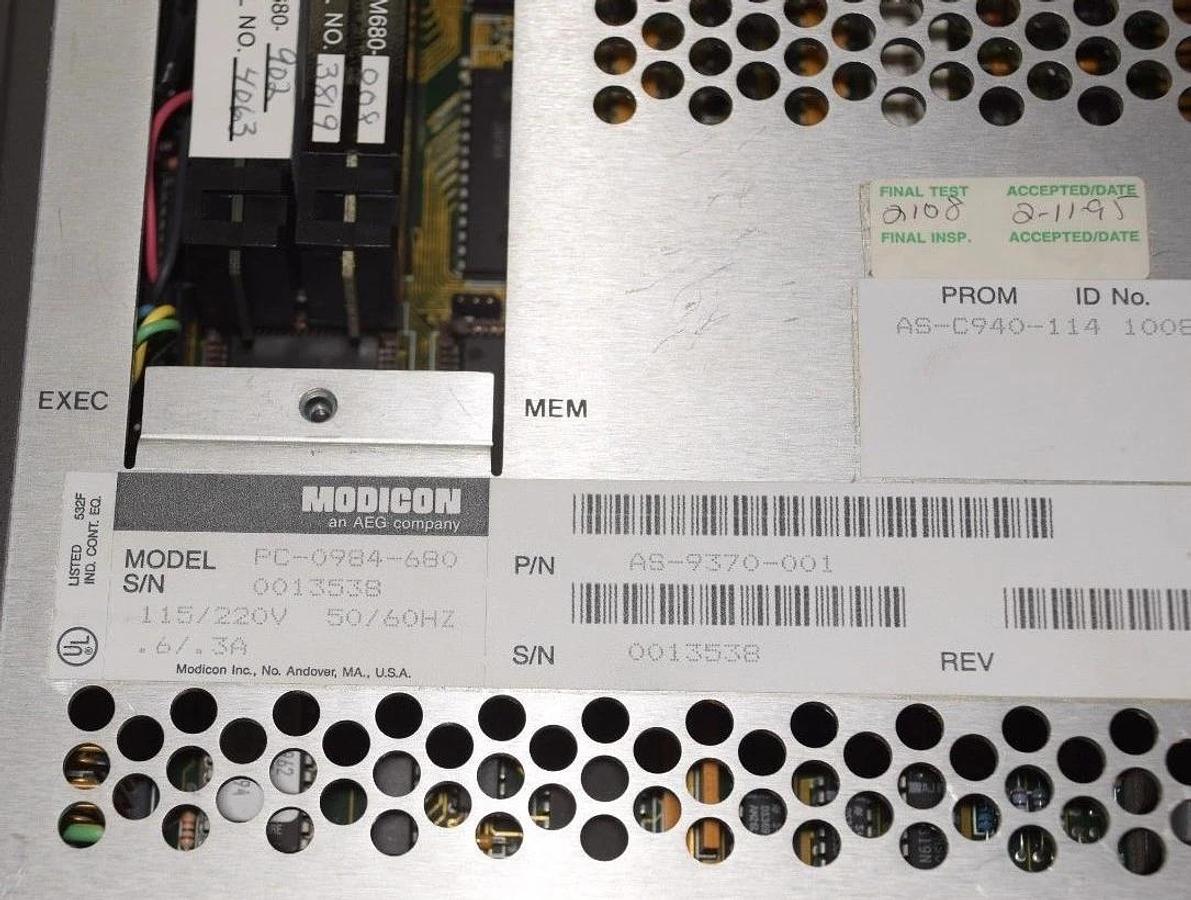 Used Gould PC-0984-680 Controller Module w/ Memory M680-008 mod E680-902 AS-9370-001