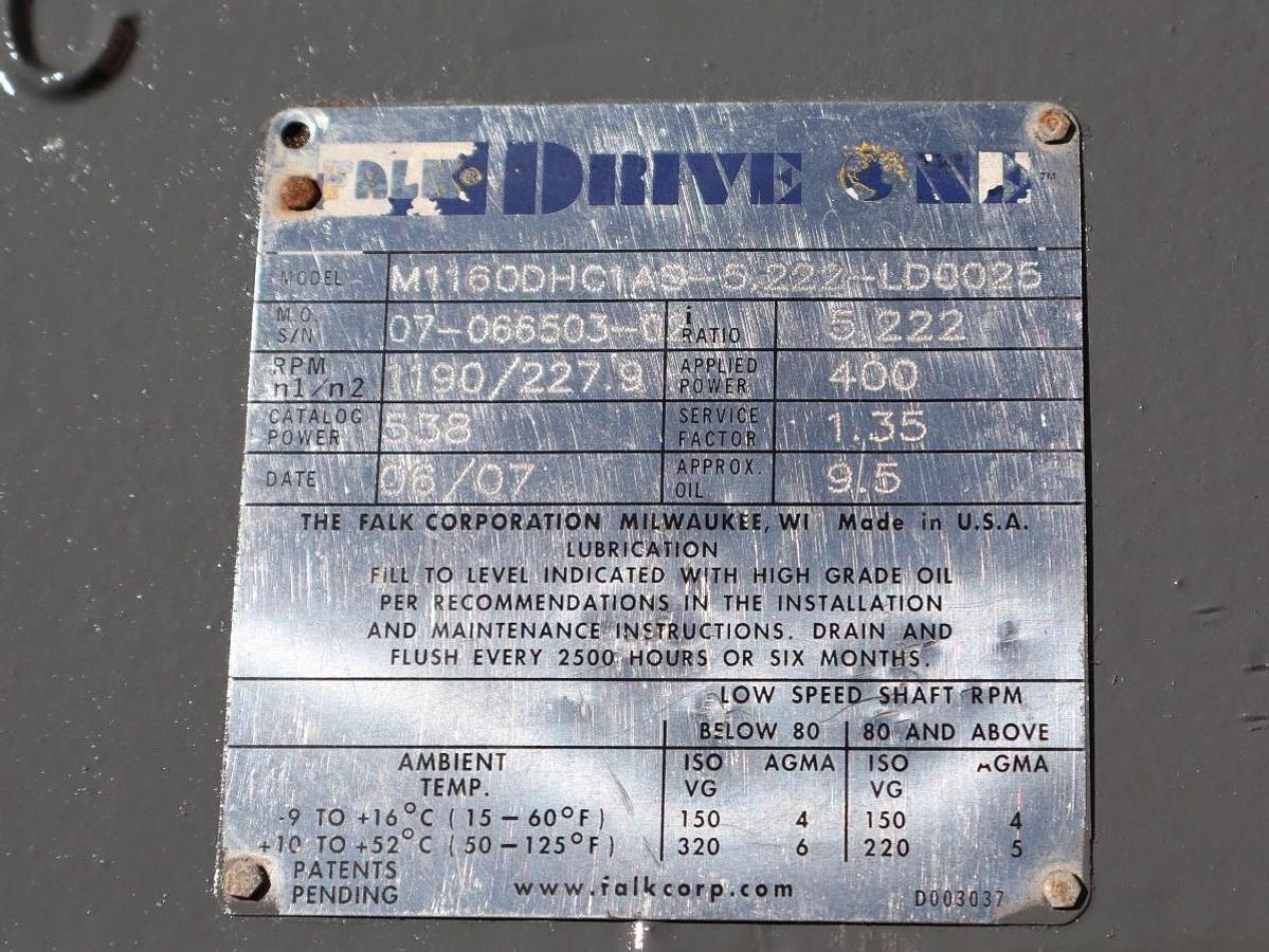 FALK Gear Drive Speed Reducer Gearbox M1160DHC1AS-5.222-LD0025 Ratio 5.222:1.35