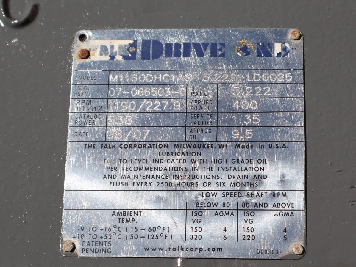 FALK Gear Drive Speed Reducer Gearbox M1160DHC1AS-5.222-LD0025 Ratio 5.222:1.35