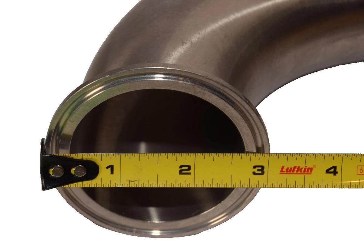 3" Sanitary 90° Sanitary Clamp 304 Stainless Steel Fitting (New)