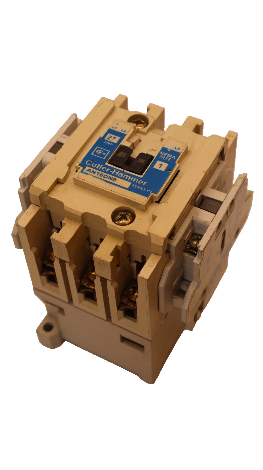Used Cutler Hammer Motor Starter Ser B1 27A Amp AN16DN0 Size 1 W/ C320KGS1 & C320KGS3