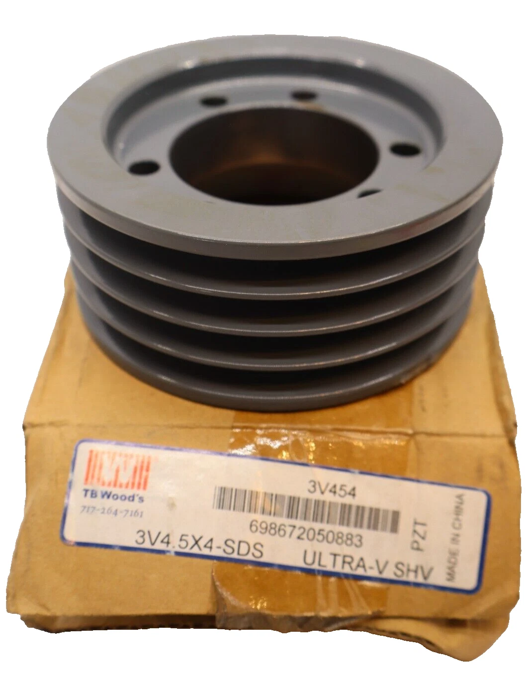 TB Woods 3V454 3V4.5X4-SDS ULTRA-V SHV SHEAVE PULLEY *chip, see pics* (NEW)