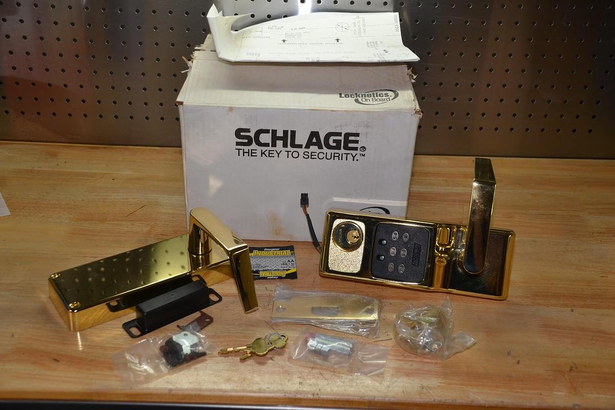 SCHLAGE PR05196XBPX06XKDXSLB LOCKNETICS COMMERCIAL ELECTRONIC LOCK SET GOLD