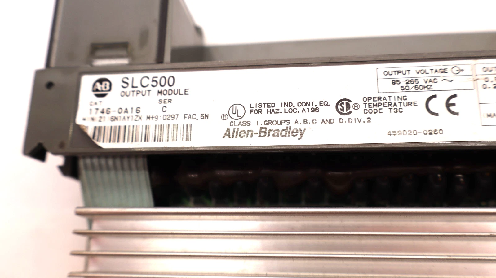 Used Allen Bradley SLC500 , 1746-0A16 Series C Output Module