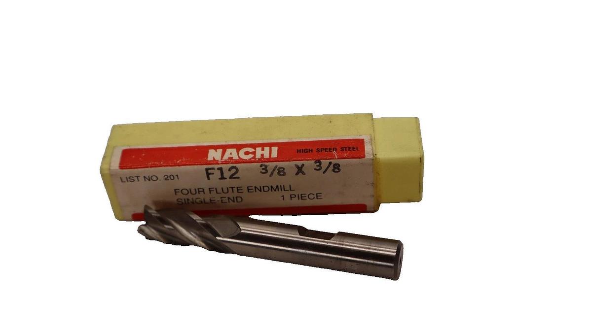 (NEW) NACHI 201 F12 3/8" x 3/8" Four Flute End Mill