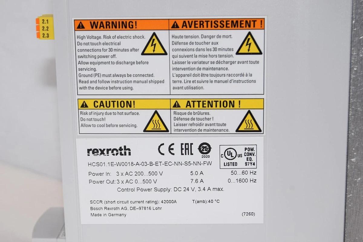 Rexroth Servo Drive HCS01.1E-W0018-A-03-B-ET-EC-NN-S5-NN-FW (NEW)