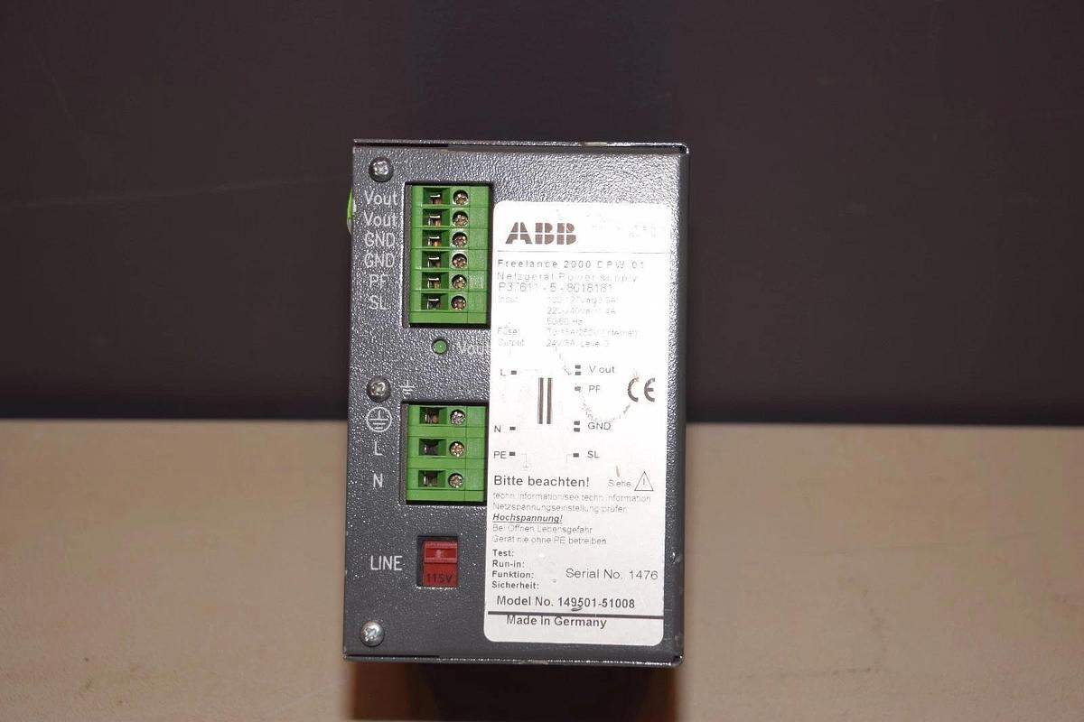 Used ABB FREELANCE 2000 DPW 01 P37611-5-8018181 149501-51008 POWER SUPPLY