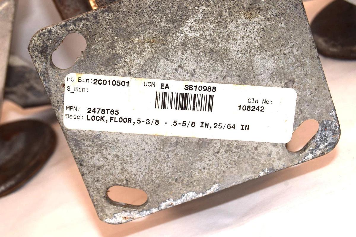 Used 2478T65  SB10988 5-3/8" - 5-5/8"  25/64" Floor Lock caster Kickbar  (Lot of 4)