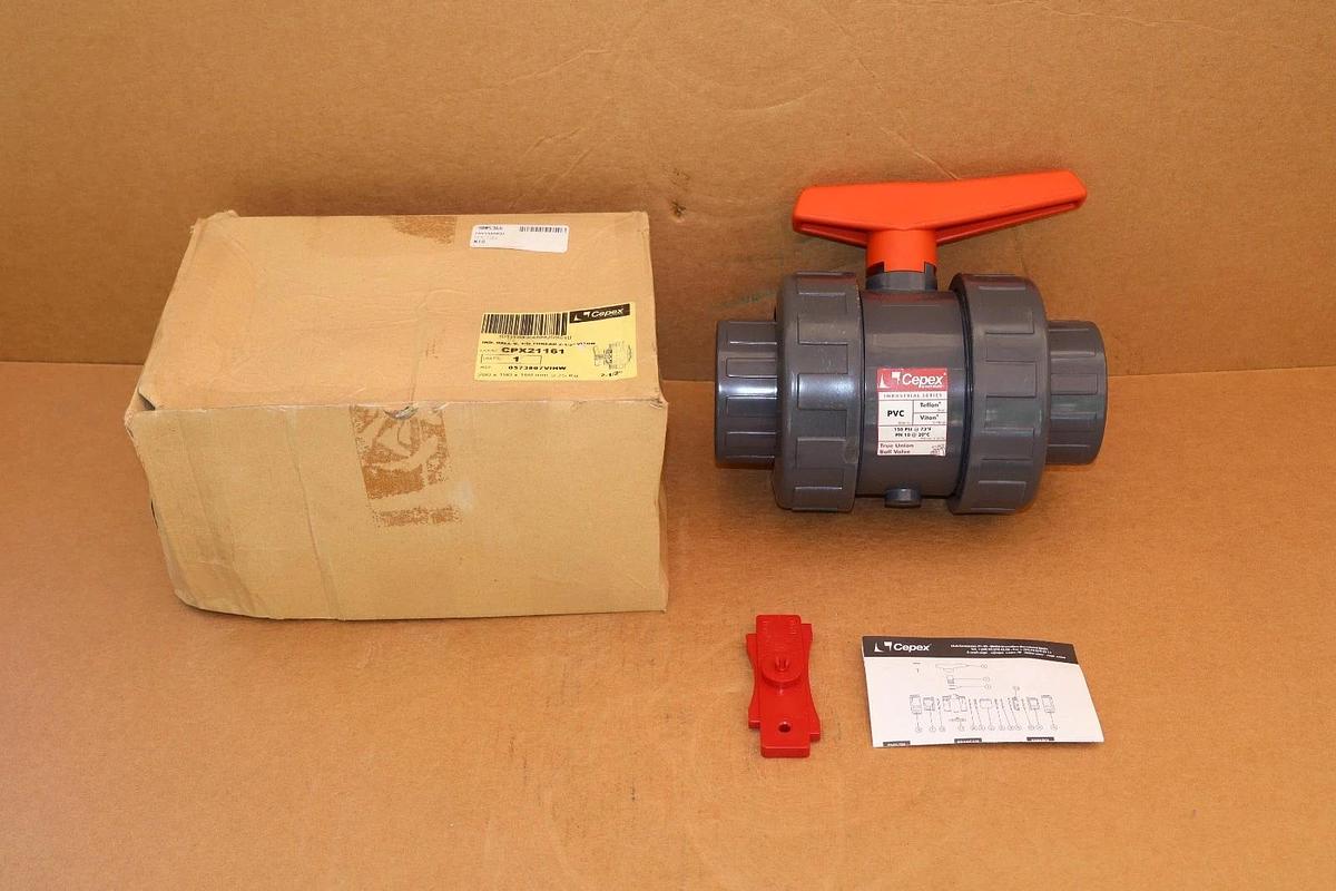 CEPEX Hayward 2-1/2" Ball Valve T/U Thread 2-1/2" Viton PVC 2.5" CPX21161 (NEW)