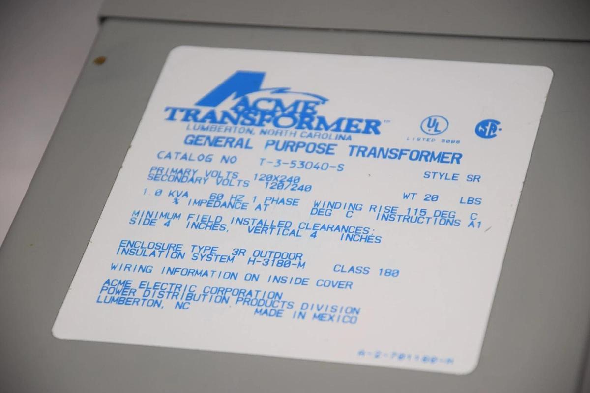 Used ACME TRANSFORMER T-3-53040-S T353040S General Purpose Transformer