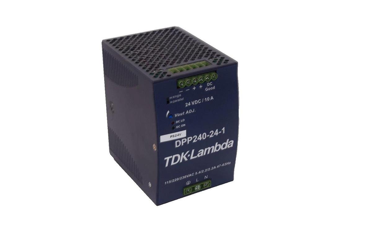 Used TDK-Lambda DPP240-24-1 24Vdc 10A DIN Rail Mount Power Supply