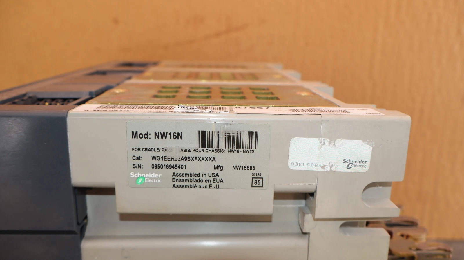Refurbished Square D Breaker Masterpact NW16N 1600A Micrologic 5.0 WG1EER33A9SXFXXXXA 1600 A