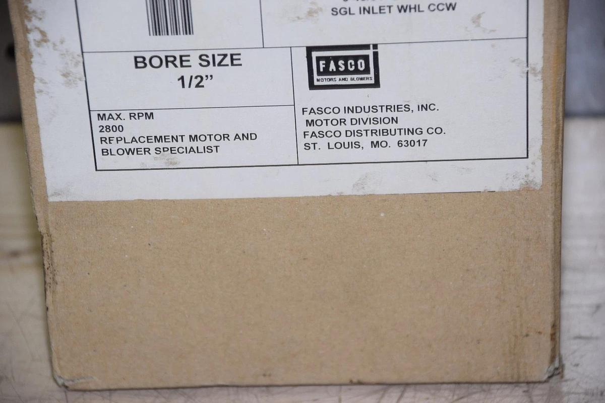 Fasco Galvanized Blower Wheel 1-6057 87106057 5-45/64" Dia 4" W 1/2" Bore (NEW)