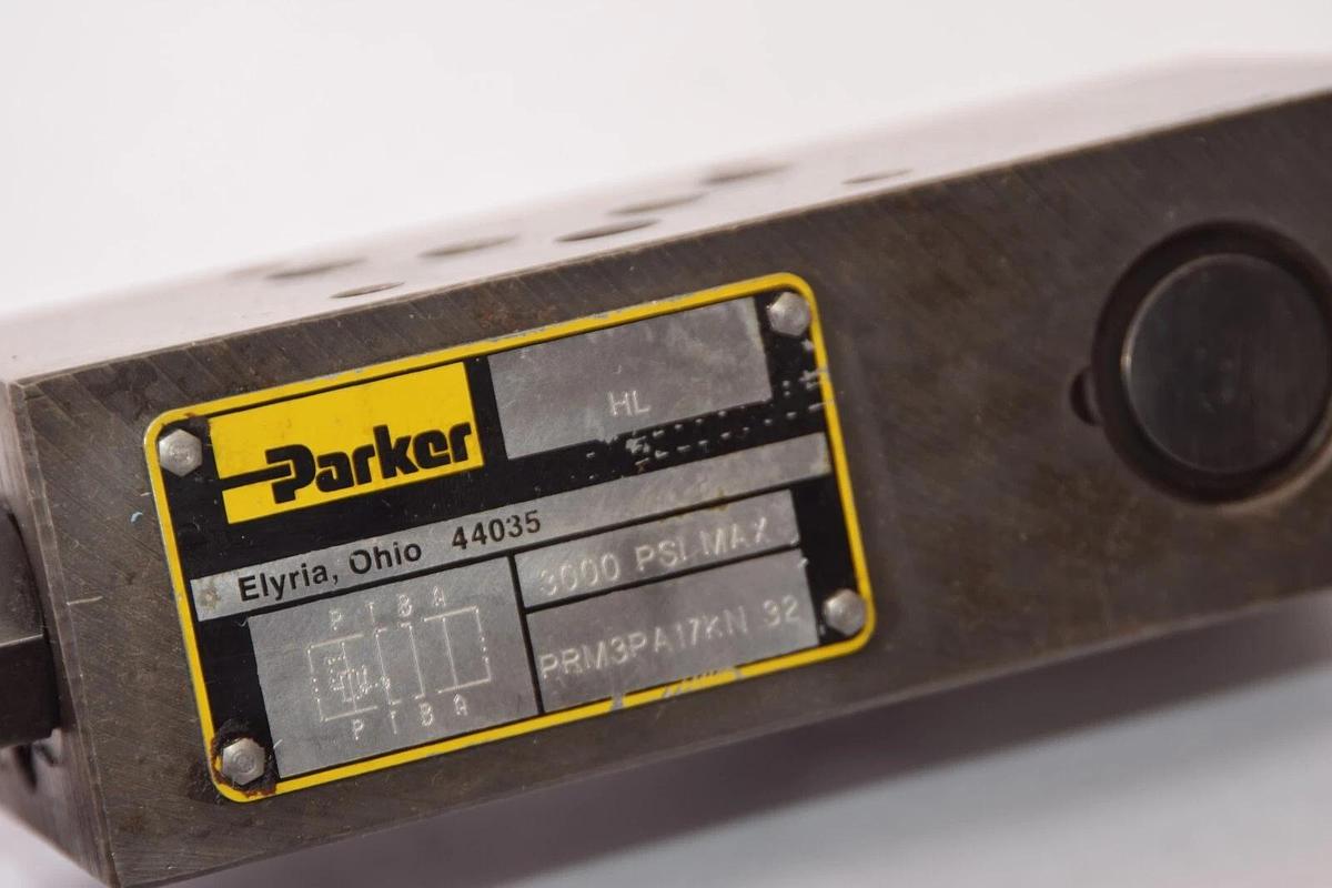 Used PARKER PRM3PA17KN32 3000psi Manapak Hydraulic Pressure Reducing Valve