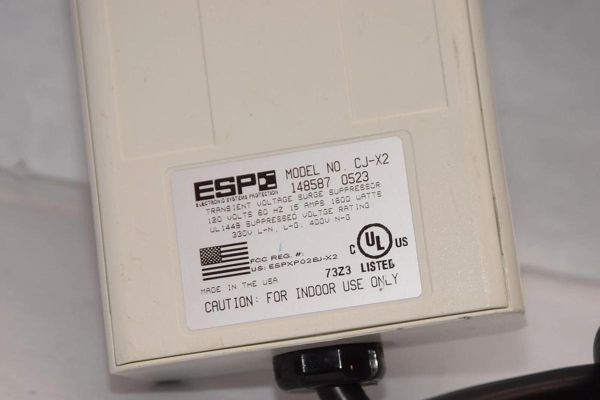 Used ESP CJ-X2 , CJX2 120V 60Hz 15A 1800W Transient Voltage Surge Suppressor