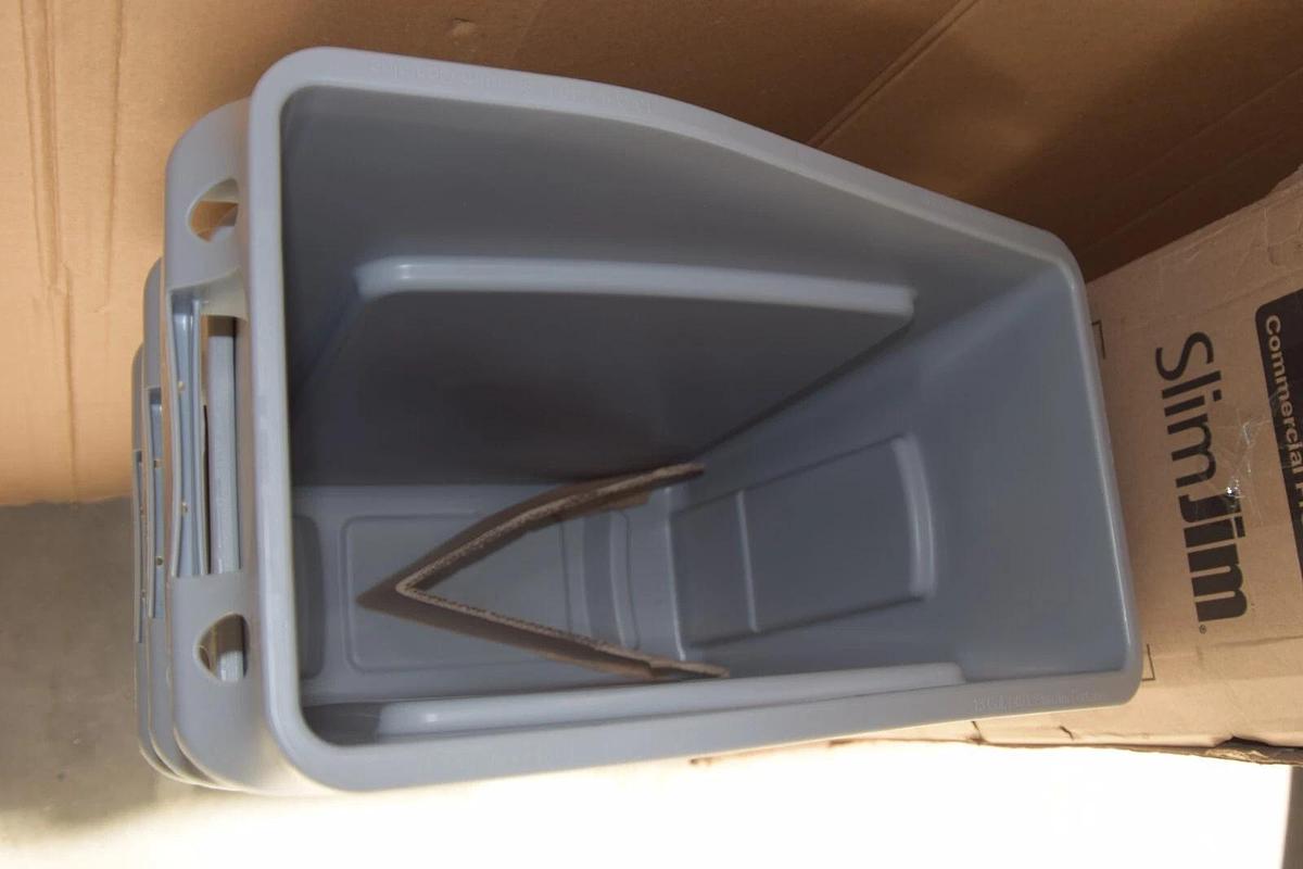 (NEW - Box 3) RUBBERMAID SlimJim Under-Counter Container 13 Gal Gray 2026695