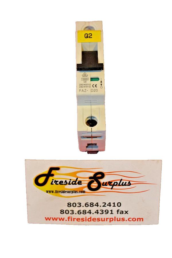 Used KLOCKNER MOELLER CIRCUIT BREAKER FAZ-D20 FAZ D20 FAZD20