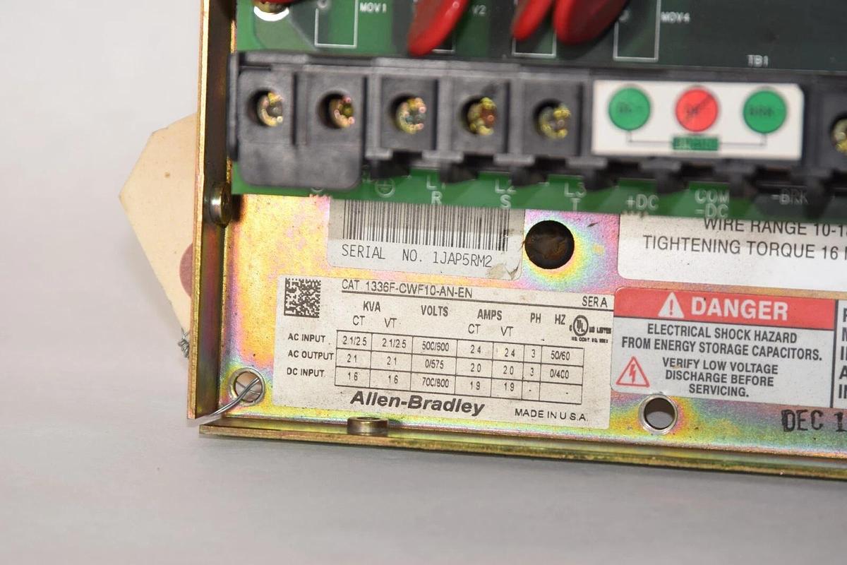 Used ALLEN BRADLEY 1336F-CWF10-AN-EN Series A 600Vac Internal Drive Only *No Case*