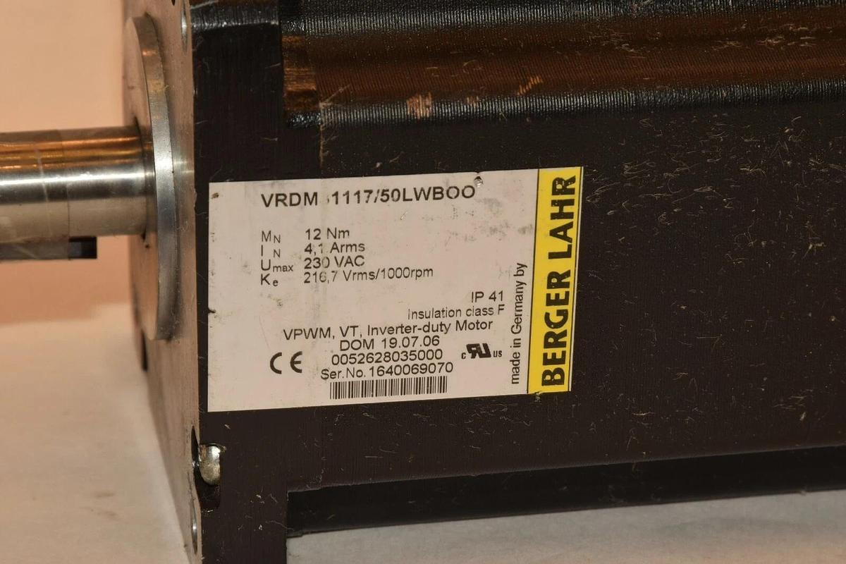 Used BERGER LAHR VRDM31117/50LWBOO VRDM31117/50LWB 230Vac 4,1Arms Servo Motor