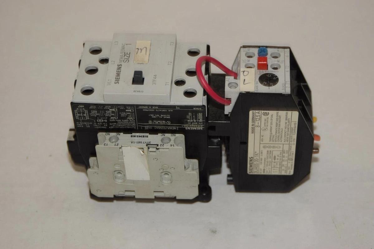 Used SIEMENS 3TF4422-0A..1 Size Sz 1 Starter w/ Overload Relay 3UA55 00-1K* 8-12,5A