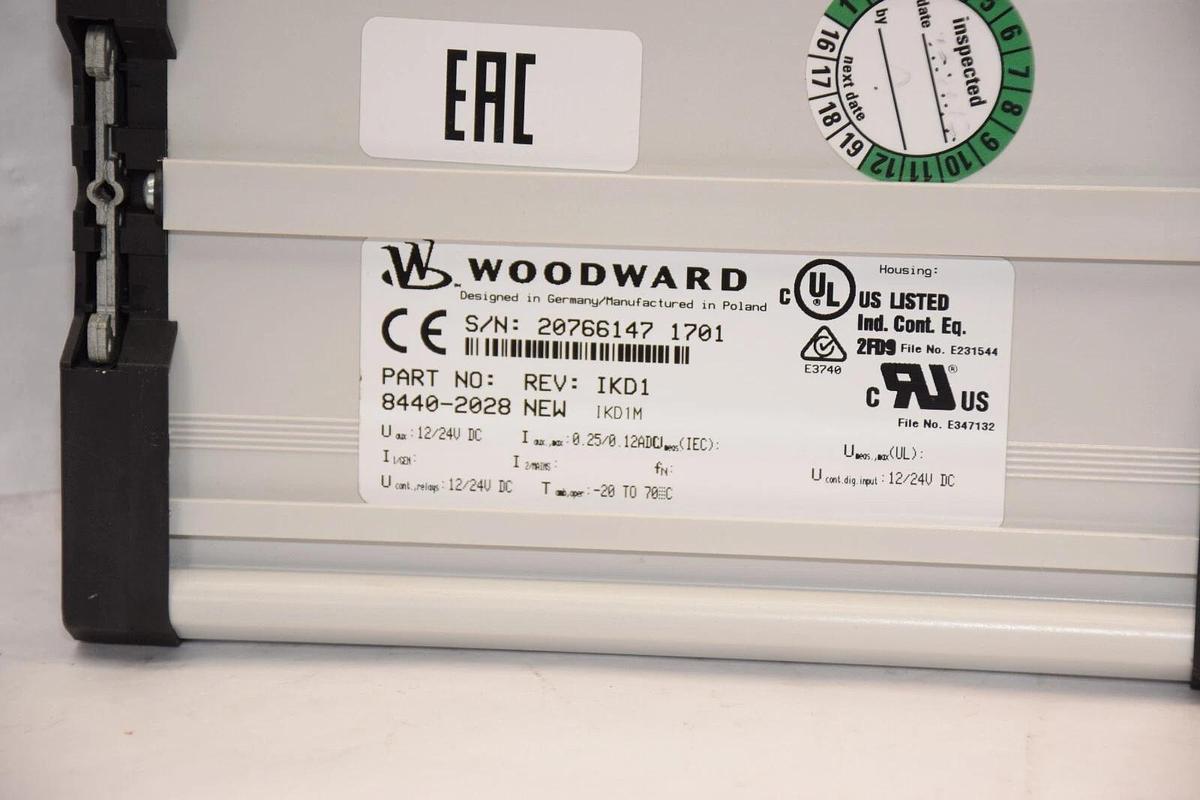 Used WOODWARD 8440-2028 , 84402028 Rev. IKD1 12/24Vdc I/O Expansion Module
