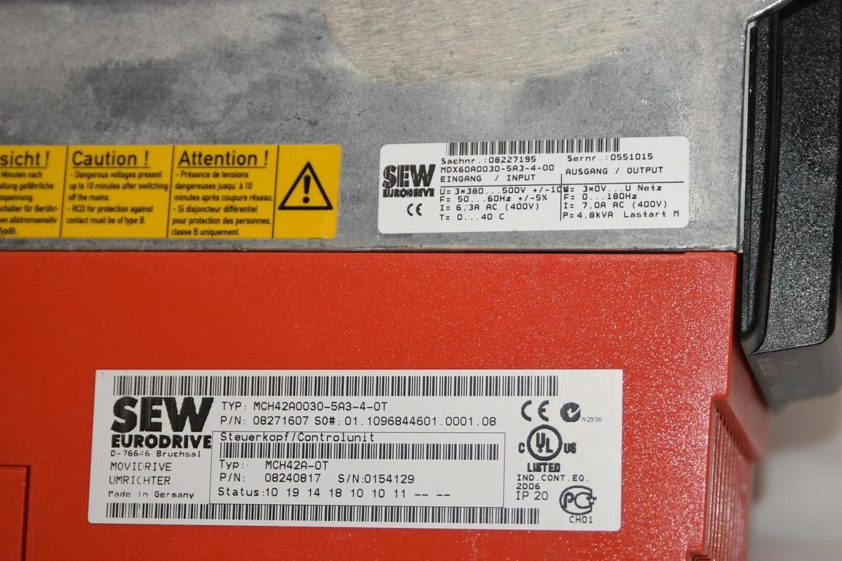 Used SEW EURODRIV E MCH42A0030-5A3-4-0T Movidrive Frequency Converter Inverter