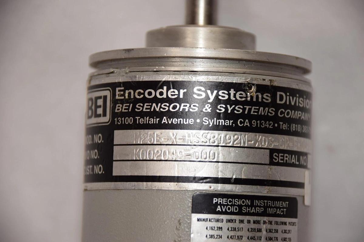 Used BEI M25E-X-HSS8192N-XD3-CR-E-C14-X-5 3/8" Shaft Encoder Systems