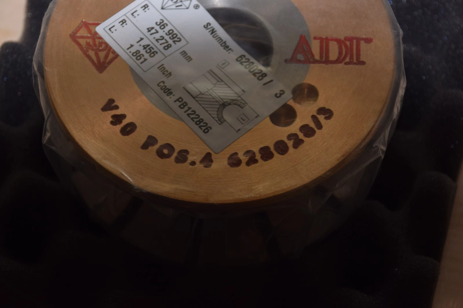 ADI 4 UHS 929159, PB122826, V40, 120MM x 40MM 35mm Diamond Profile Wheel Granite