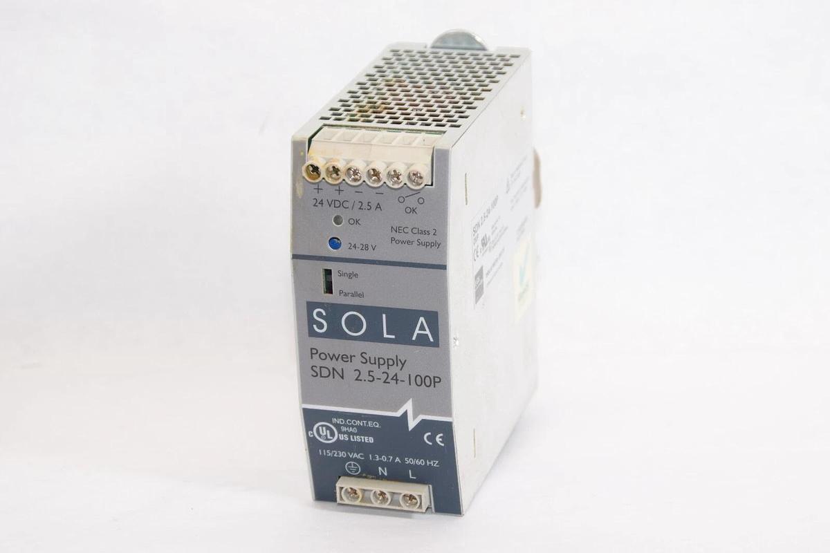 Used SOLA Power Supply SDN 2.5-24-100P 115/230Vac 1.3-0.7A 50/60Hz SDN2.524100P