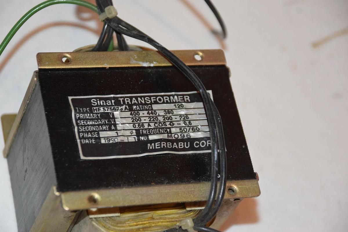 Used SINAR HF575623A 120VA PRI 400V SEC 200V 0.6AMP 1PHASE TRANSFORMER