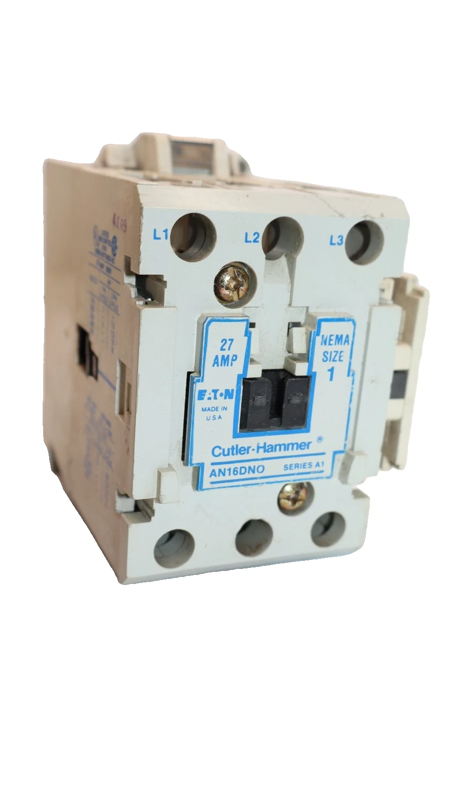Cutler-Hammer Eaton Contactor AN16DN0 Size Sz 1 600V 27A 27 Amp 120v coil 3P USA
