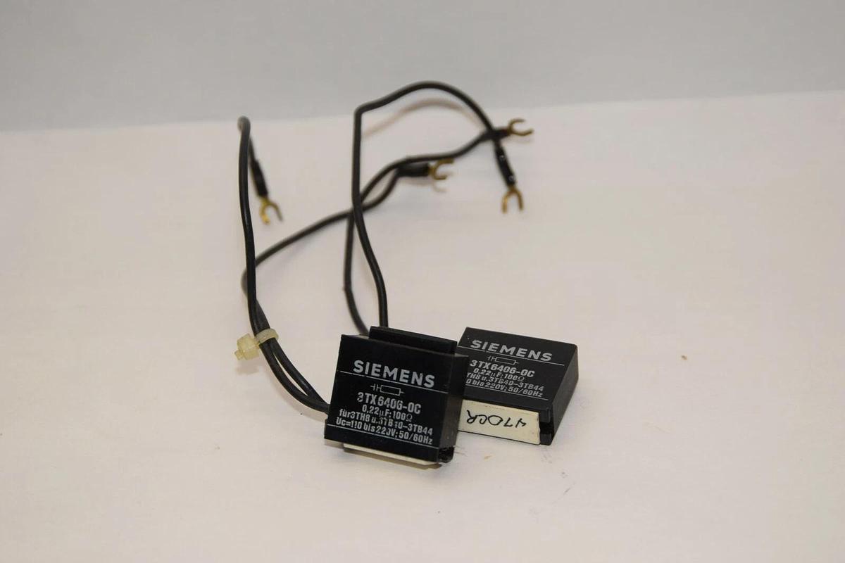 Used (LOT OF 2) SIEMENS 3TX6406-0C 3TX64060C 0.22uF 100Ω Surge Suppressor