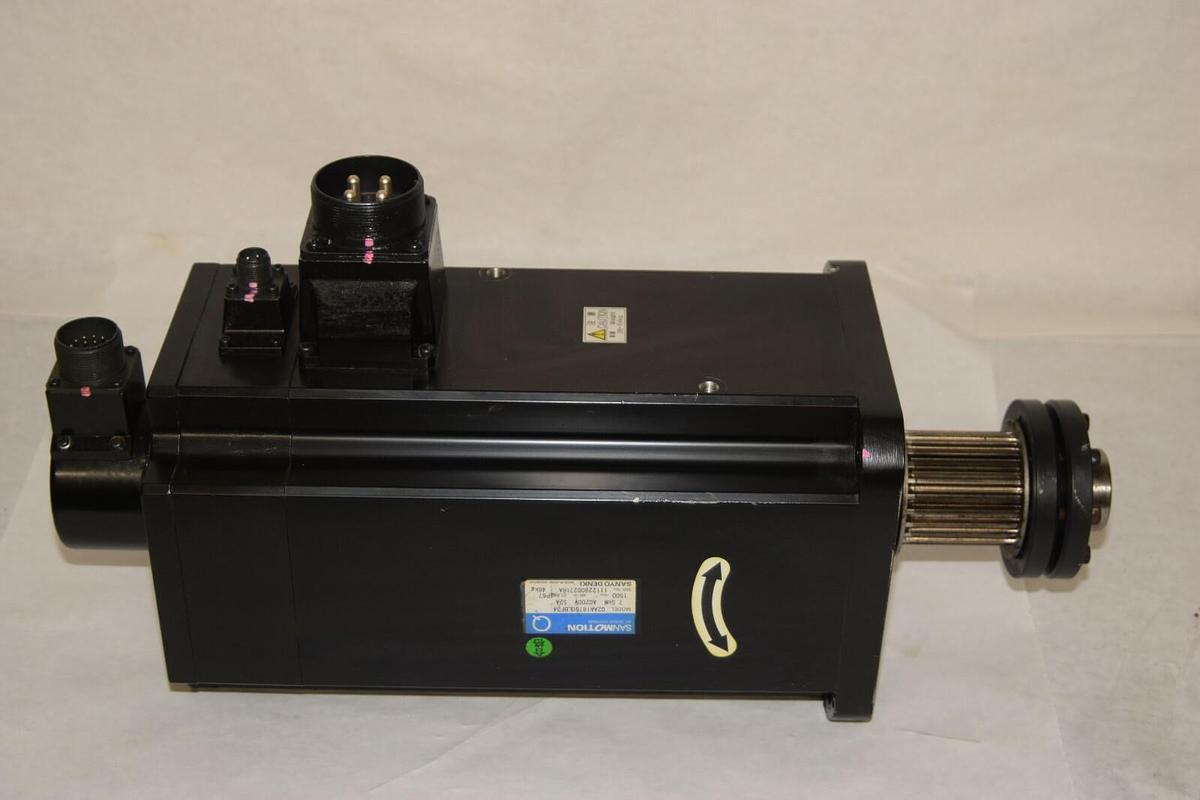 Used SANYO DENKI Q2AA18750LBF34 7.5kw Servo Motor & RA035-015BC201 SanMotion Encoder