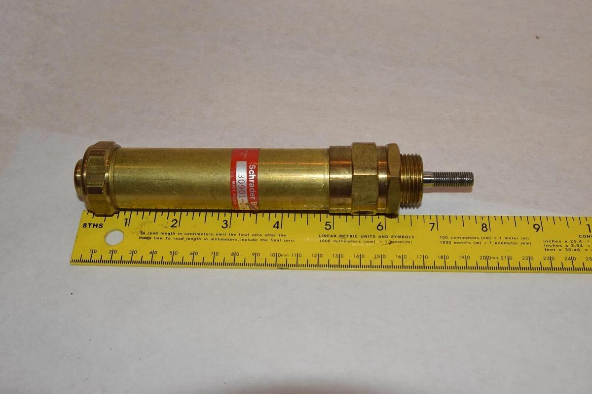 NEW SCHRADER BELLOWS 30901-0040 309010040 4" STROKE BRASS PNEUMATIC CYLINDER
