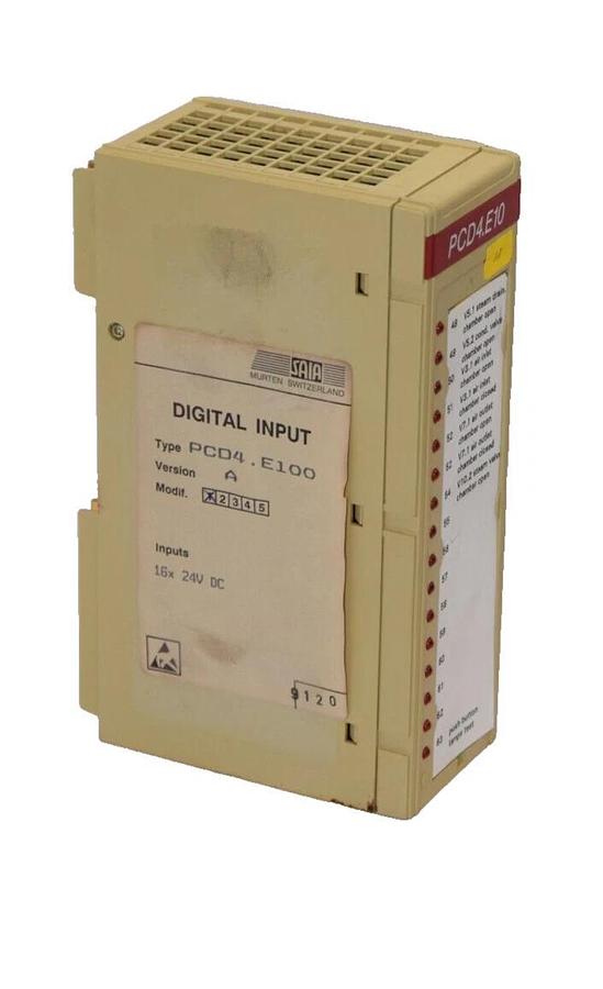 Used SAIA PCD4.E100 Version A 16x24Vdc Digital Input Module