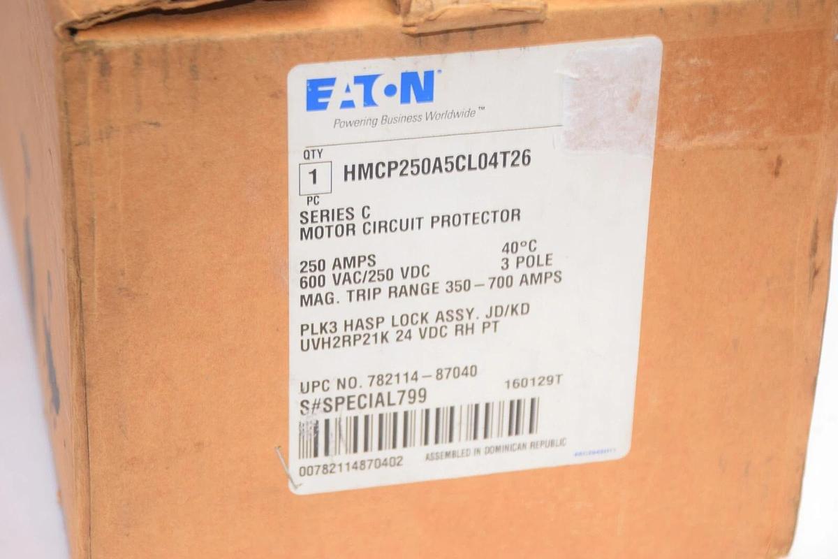 (NEW) EATON HMCP250A5CL04T26 250A 250 Amp 3P Series C Circuit Breaker