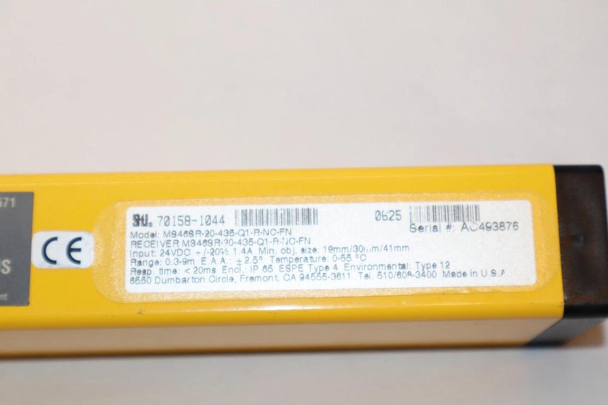 (NEW) STI MS46SR-20-435-Q1-R-NC-FN , 70158-1044 Receiver Light Curtain