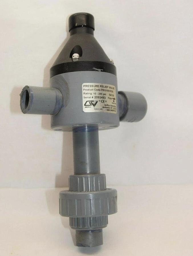 (NEW) GRIFFCO VALVE INC. PRG100CP2S 10-250psi Pressure Relief Valve