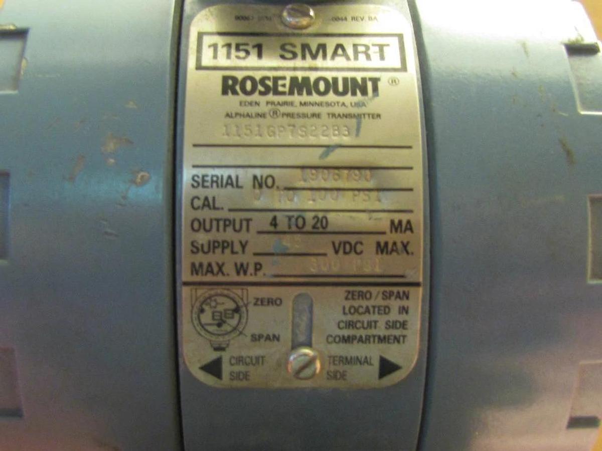 Used ROSEMOUNT 1151 SMART 1151GP7S22B3 45 VDC 300 PSI