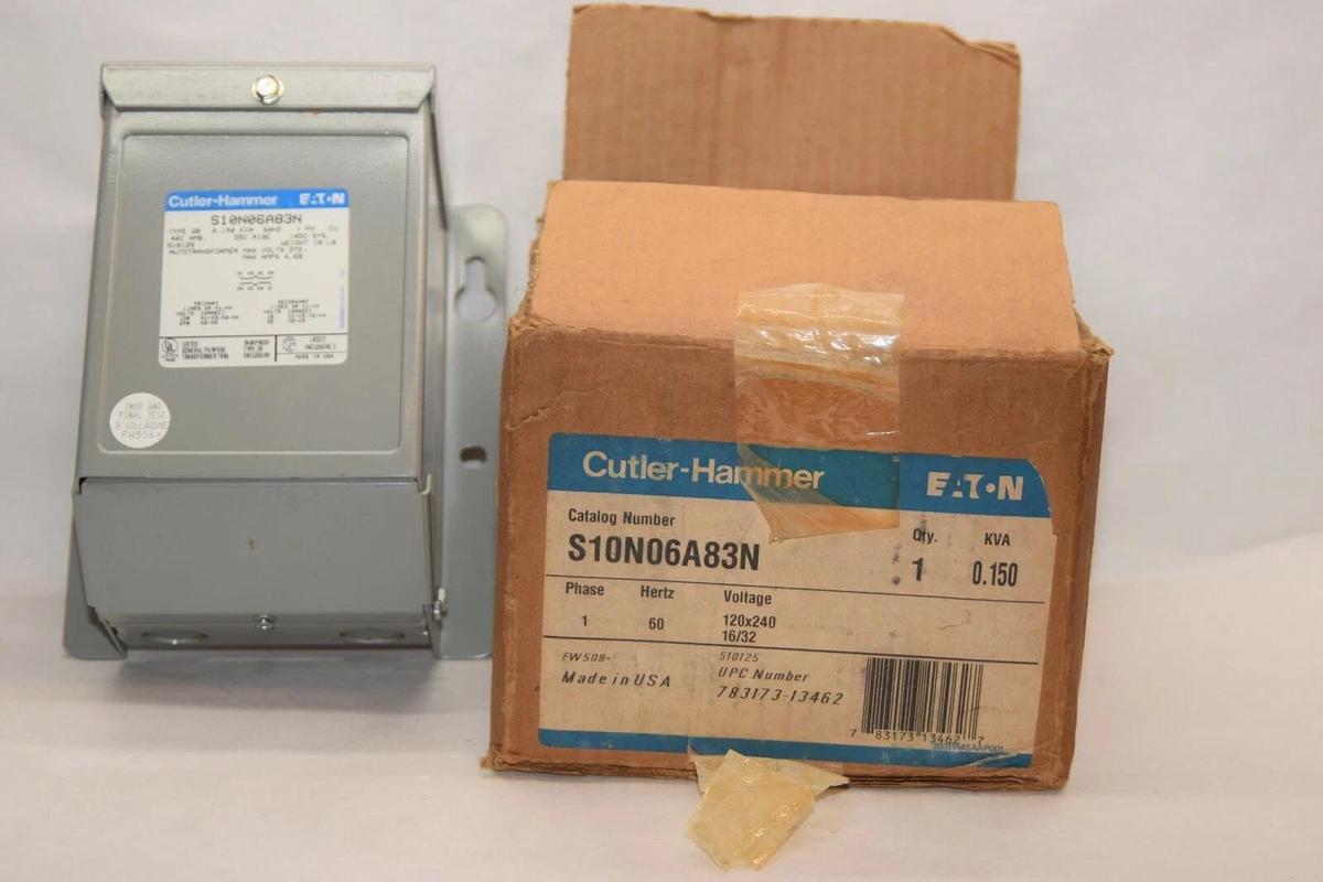 (NEW) EATON CUTLER HAMMER S10N06A83N 1 Phase 60Hz 120/240V  Transformer