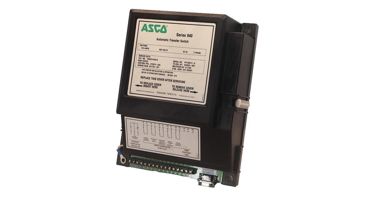 Used ASCO B940310491X 104A 480V 60Hz 3 Phase Series 940 Automatic Transfer Switch
