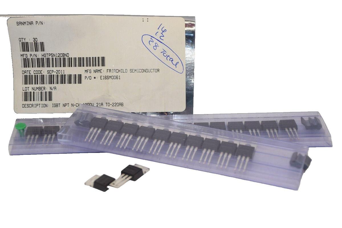 (NEW - Lot of 28) FAIRCHILD HGTP5N120BND-ND , HGTP5N120BND 1200V IGBT Transistor