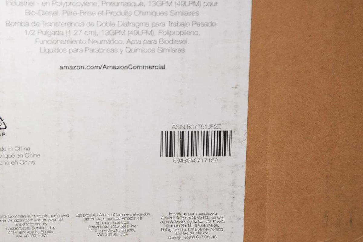 (NEW) AMAZON COMMERCIAL B07T61JF2Z 13GPM Hevy Duty Dbl Diaphragm Transfer Pump