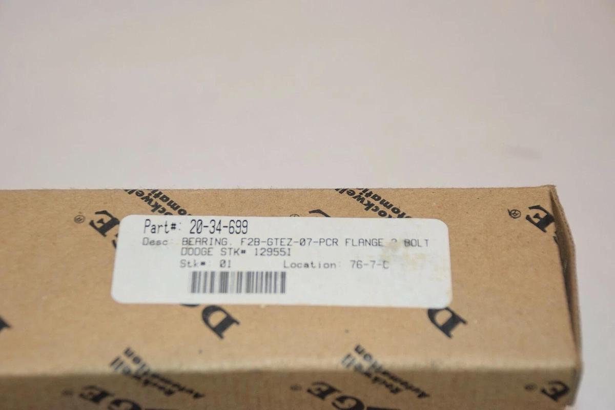NEW DODGE F2B-GTEZ-07-PCR 129551 20-34-699 207 SERIES 2 BOLT FLANGE