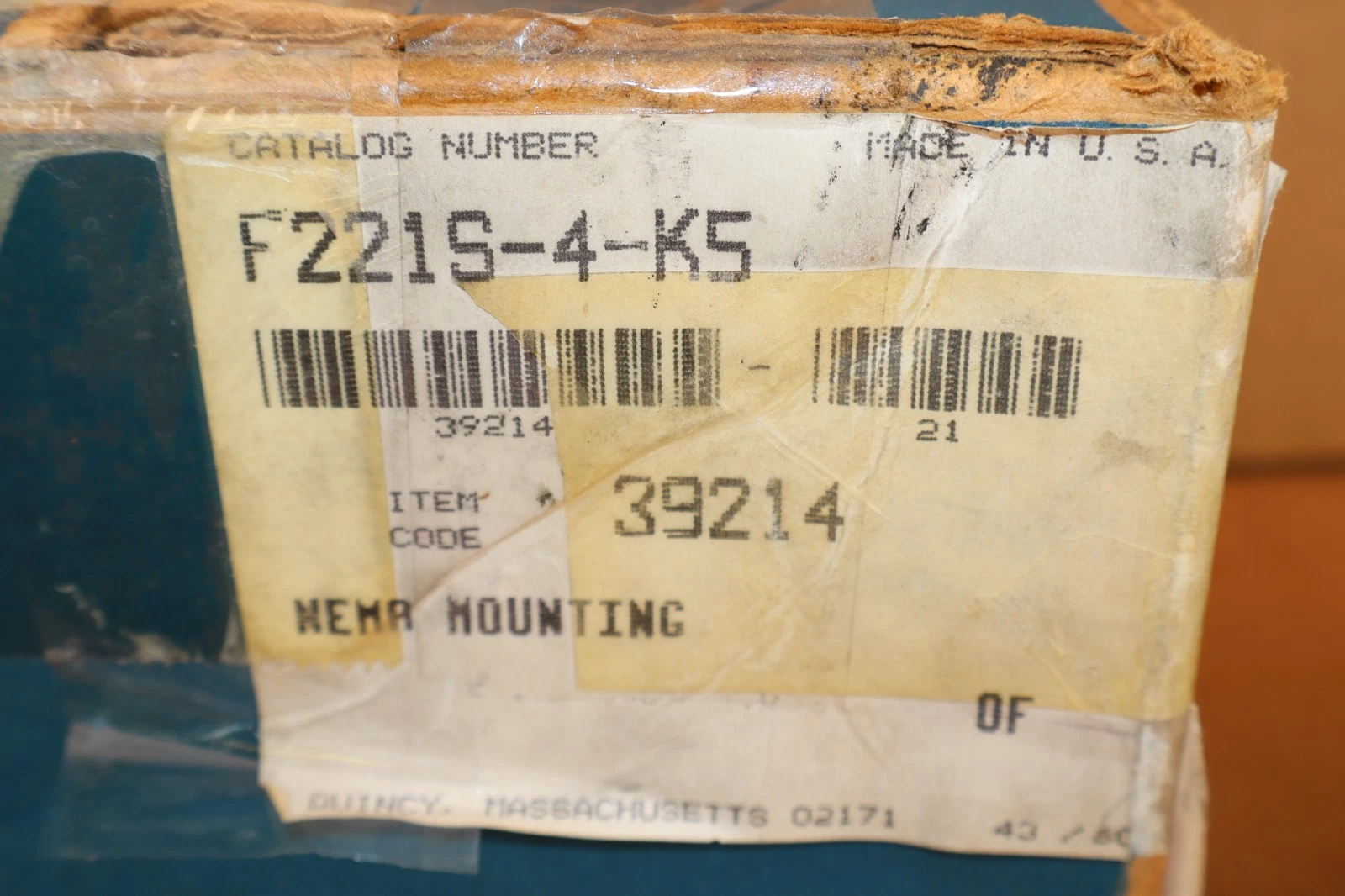 Boston Gear Box Speed Reducer F221S-4-K5 F221S4K5 001 .75hp 1750rpm USA *NOS*