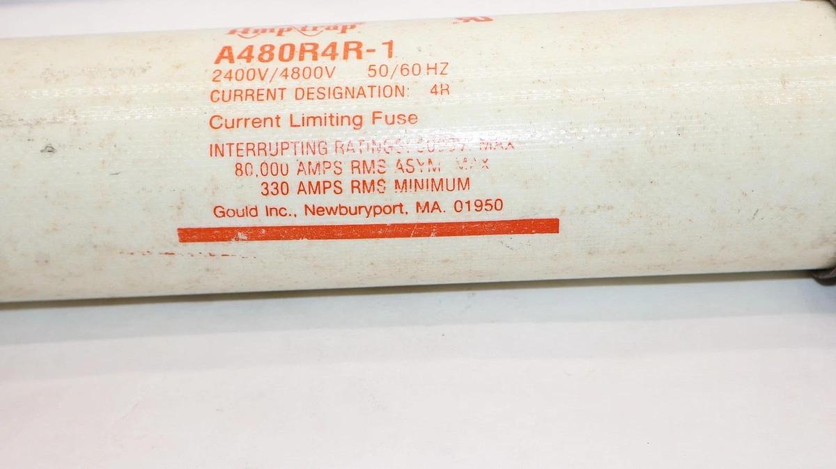 Used GOULD Shawmut AmpTrap fuse A480R4R-1 A480R4R1 4R 2400/4800v 50/60hz