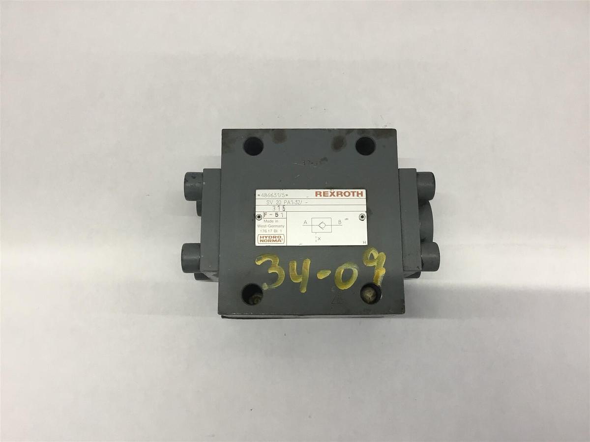 Used REXROTH SV 20 PA332/V 486631/5 315Bar Hydro Norma Unit