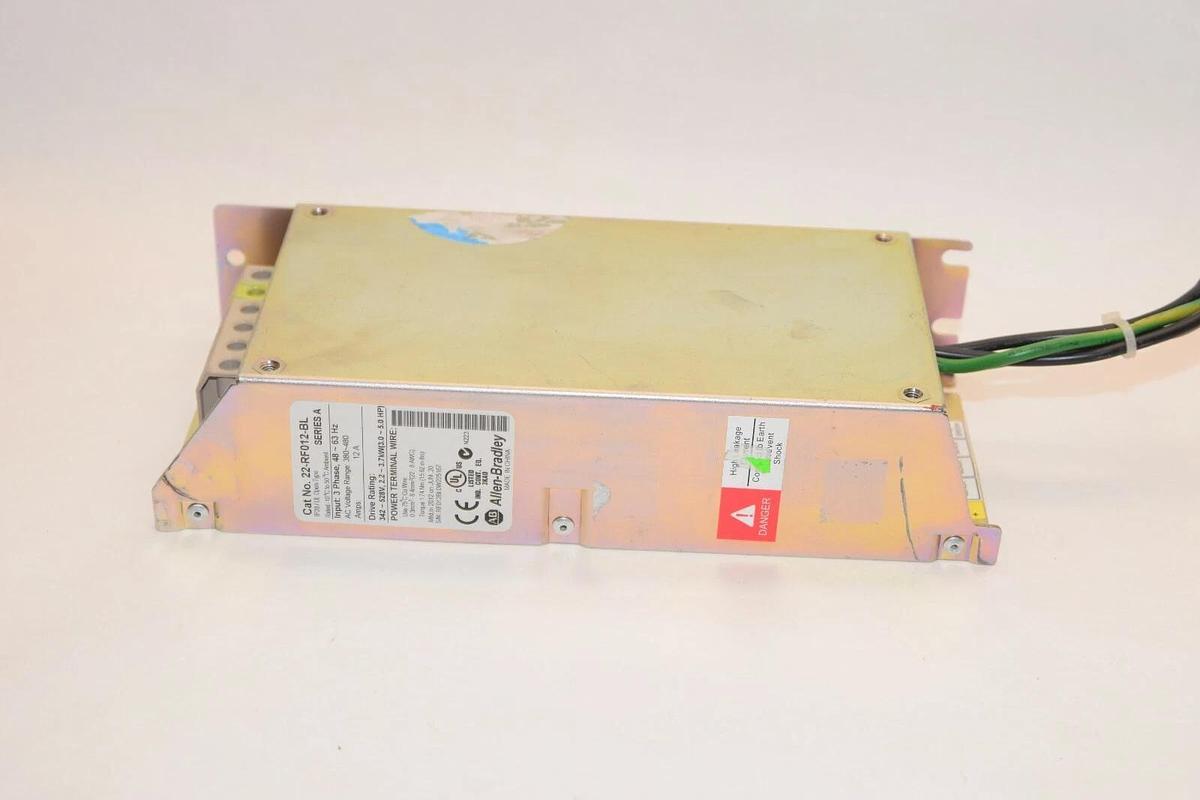 Used ALLEN BRADLEY 22-RF012-BL Series A 3PH 48-63Hz 12A 380/480Vac Line Filter