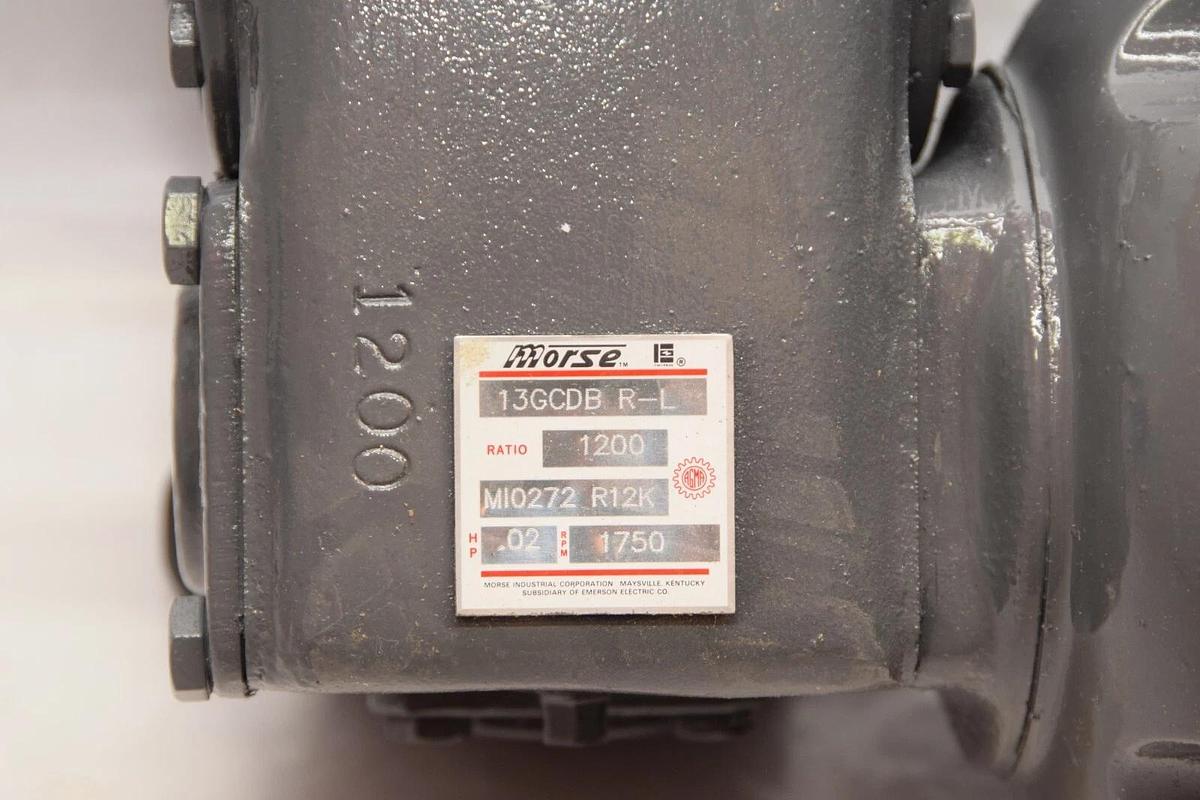 (NEW) MORSE 13GCDB R-L 1200:1 .02HP 1750rpm Gearbox Speed Reducer