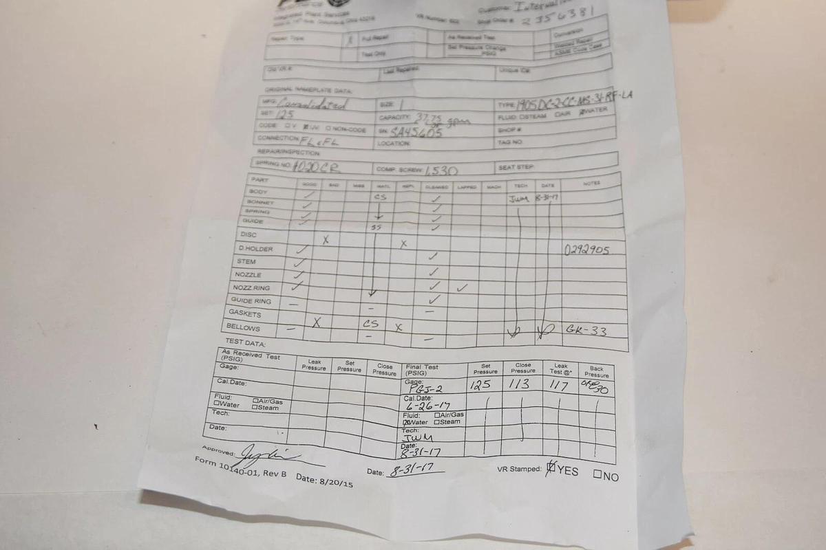 DRESSER 1905DC-2-CC-MS-31-RF-LA 1" 125psi 37.75 GPM Flanged Relief Valve